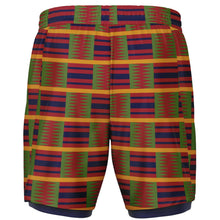 Load image into Gallery viewer, Kente (Blue) Men&#39;s 2-in-1 Shorts