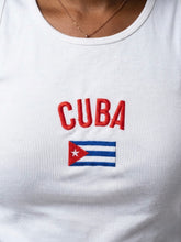 Load image into Gallery viewer, Cuba Embroidered Ribbed Tank-Top