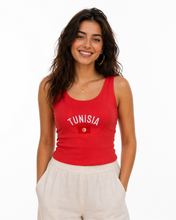 Load image into Gallery viewer, Tunisia Embroidered Ribbed Tank-Top