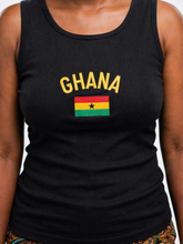 Load image into Gallery viewer, Ghana Embroidered Ribbed Tank-Top