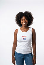 Load image into Gallery viewer, Cuba Embroidered Ribbed Tank-Top