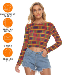 Kente Mesh Crop Top