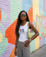 Load image into Gallery viewer, Love me Je Je Embroidered Ribbed Tank-Top