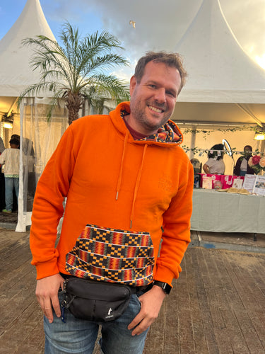 Orange Kente Hoodie