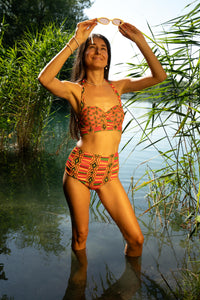 Kente (Black) Two-Piece Halterneck Bikini