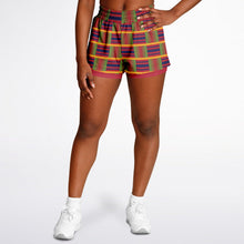 Load image into Gallery viewer, Kente (Blue) Women&#39;s 2-in-1 Shorts