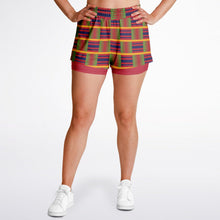 Load image into Gallery viewer, Kente (Blue) Women&#39;s 2-in-1 Shorts