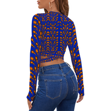 Load image into Gallery viewer, Electric Bulb Strappy Long Sleeve Cropped Top