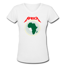 Load image into Gallery viewer, Africa to the Universe V-Neck Shirt - white