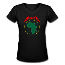 Load image into Gallery viewer, Africa to the Universe V-Neck Shirt - black